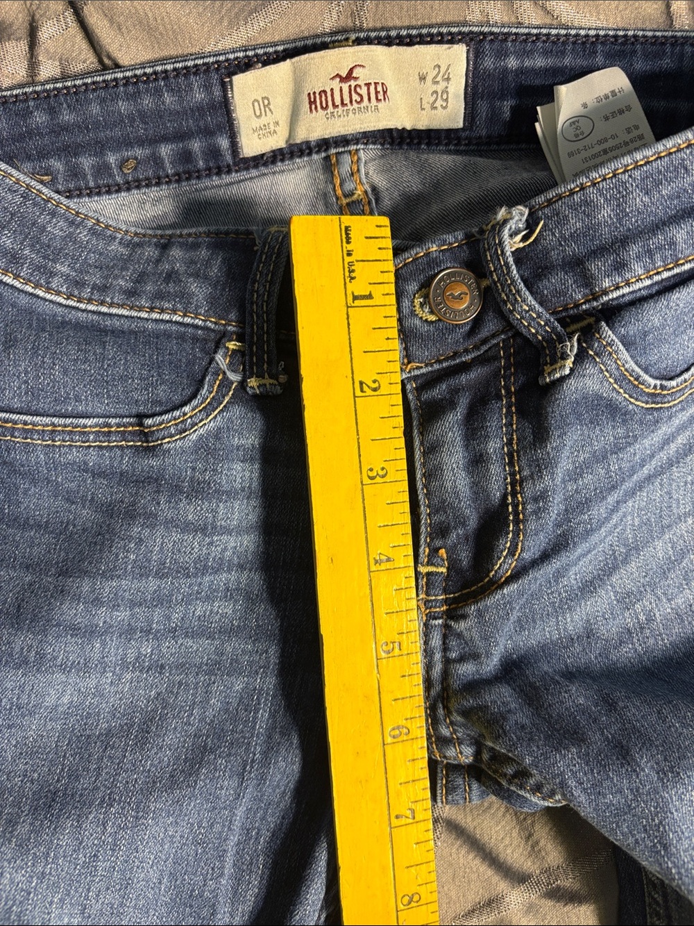 Hollister Skinny Jeans Women 0R Blue Denim Stretch Low Rise Embroidered‎ Pocket - Picture 10 of 10